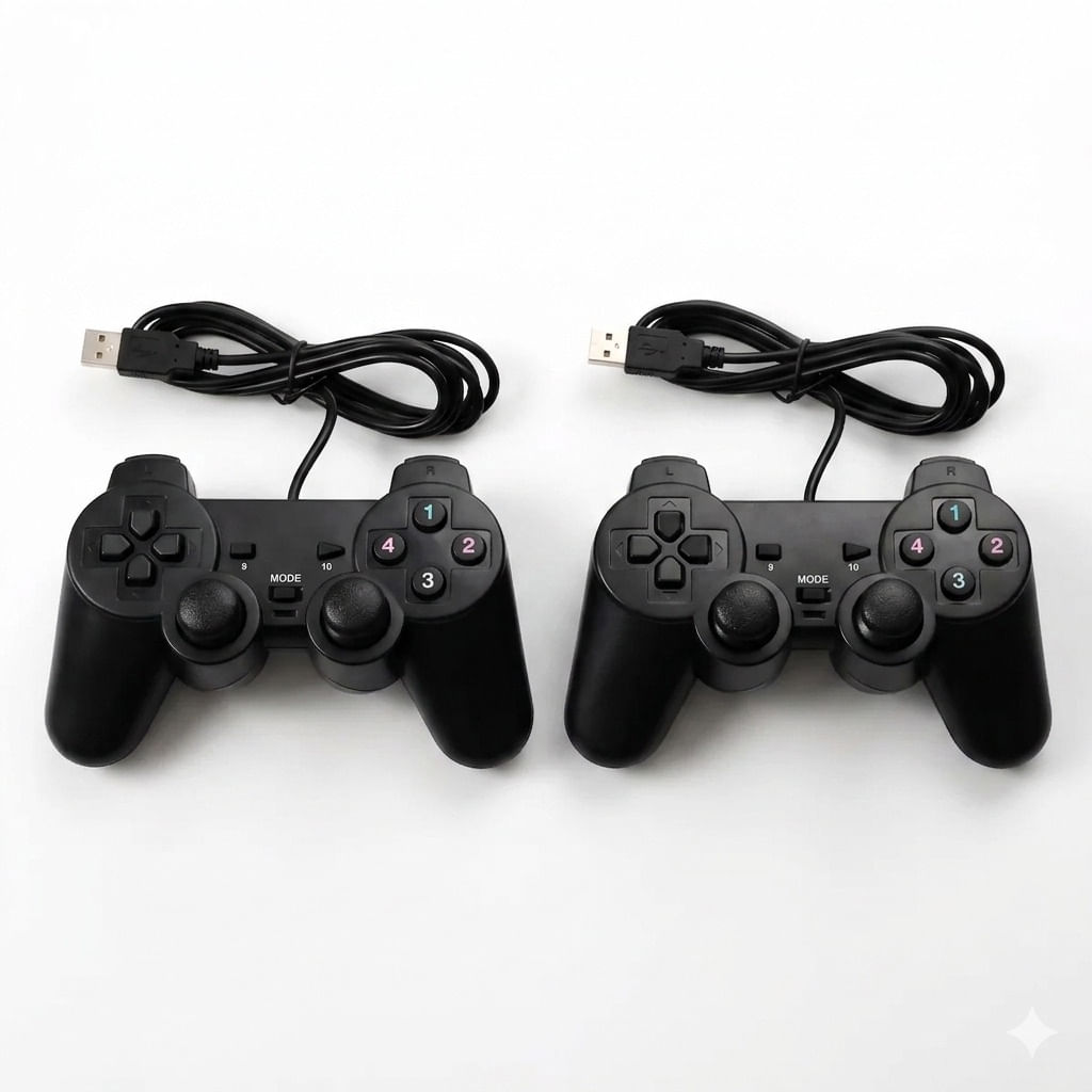Kit 2 Controles Usb para PC Computador Notebook Joystick Dualshock Analógico