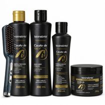 Combo Salão em Casa Premium: Escova Elétrica + Kit Capilar Força Extrema