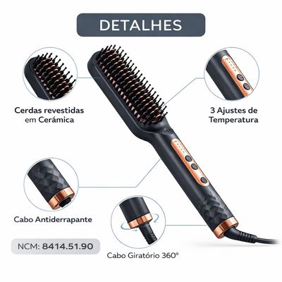 Combo Salão em Casa Premium: Escova Elétrica + Kit Capilar Força Extrema