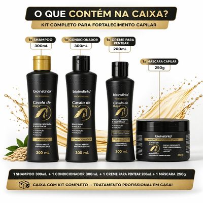 Combo Salão em Casa Premium: Escova Elétrica + Kit Capilar Força Extrema