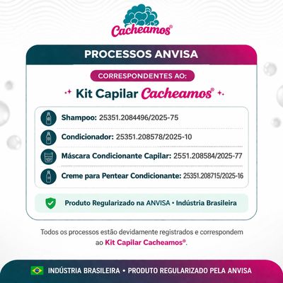Kit Capilar Cacheamos com Oléo de Coco e Pantenol