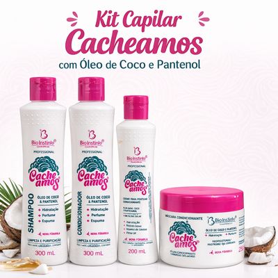 Kit Capilar Cacheamos com Oléo de Coco e Pantenol