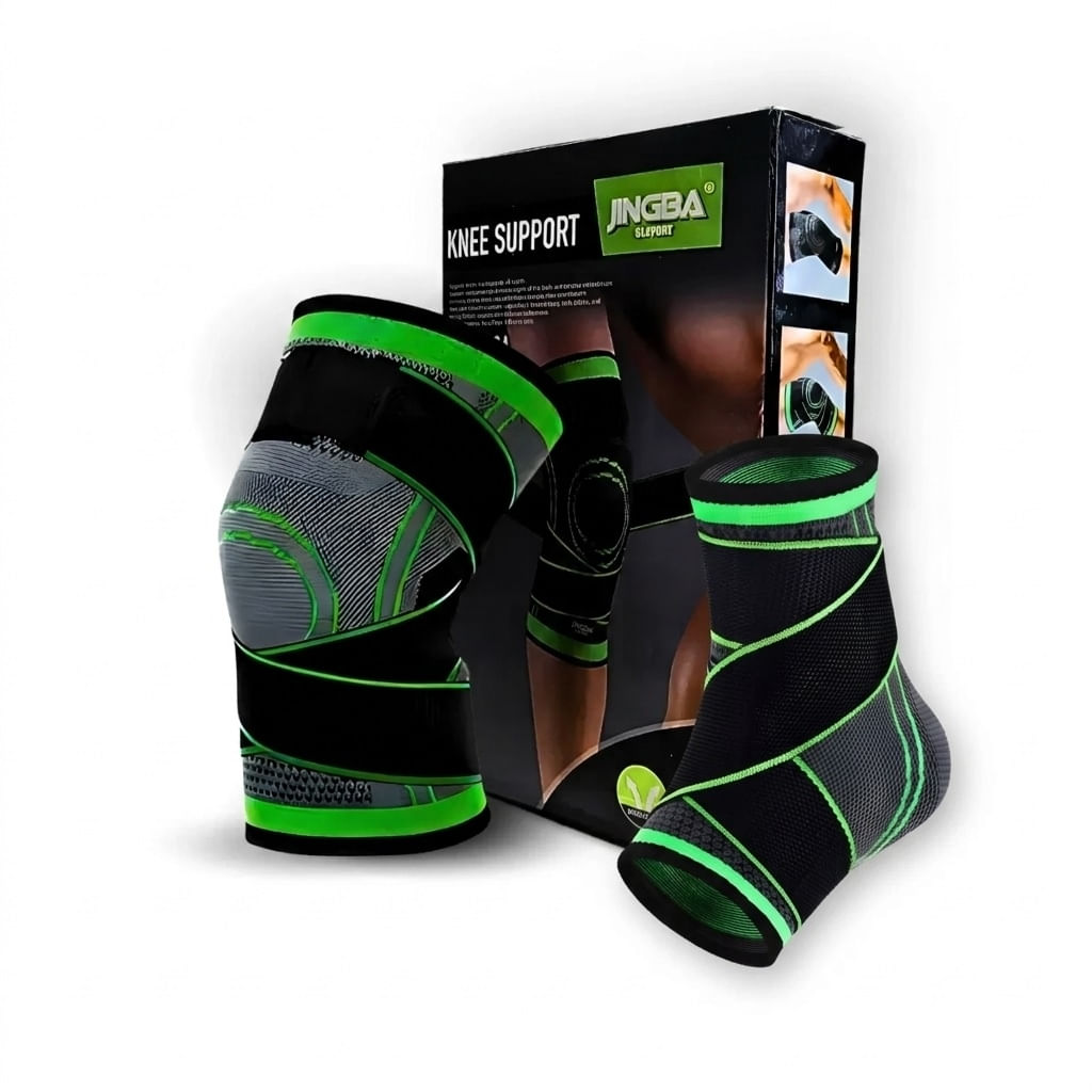 Kit Articulações Protegidas – Joelheira + Tornozeleira