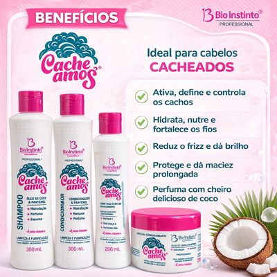 Kit Capilar Cacheamos com Oléo de Coco e Pantenol