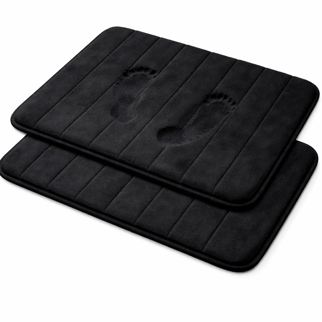 Kit 2 Tapete Banheiro Antiderrapante Preto