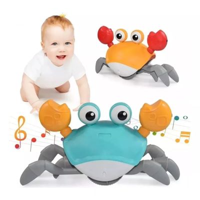Brinquedo Automático Caranguejo Fujão Música Luz Sensor Cor Variada