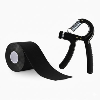 Kit Fitness Hand Grip Ajustável + Fita Cinesiologia