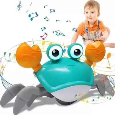 Brinquedo Automático Caranguejo Fujão Música Luz Sensor Cor Variada