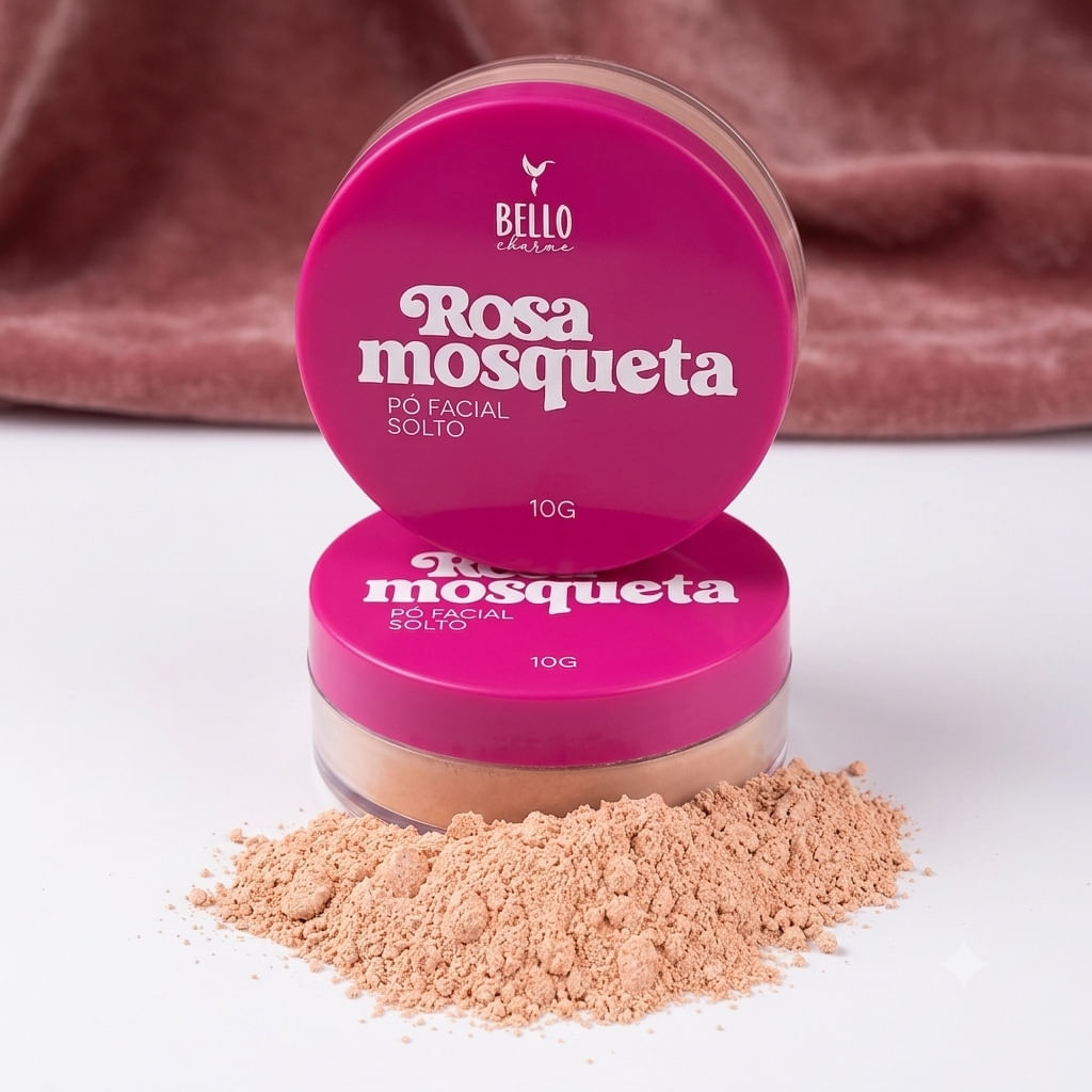 Kit 2 Pó Facial Solto Rosa Mosqueta