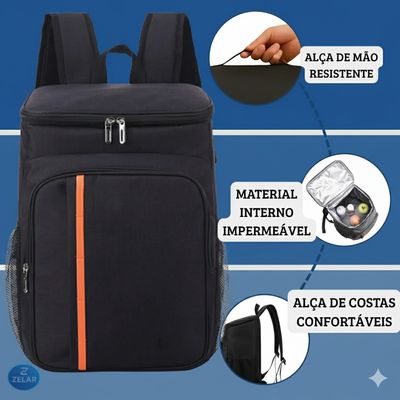 Mochila Térmica Viagem Impermeável Cinza