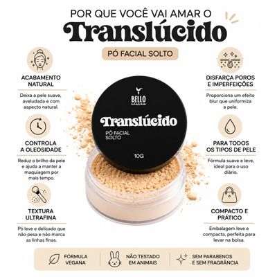 Combo Duplo Pó Facial Solto Banana e Translúcido Premium Antibrilho