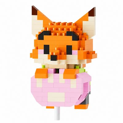 Mini Blocos de Montar Raposa Pixelado Colecionável - 202 Pçs