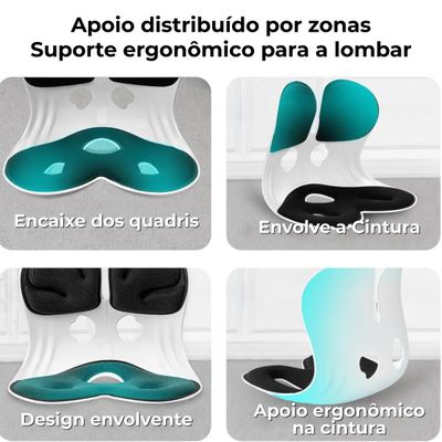 Almofada de Apoio Lombar Cadeira Correção de Coluna GG AZUL