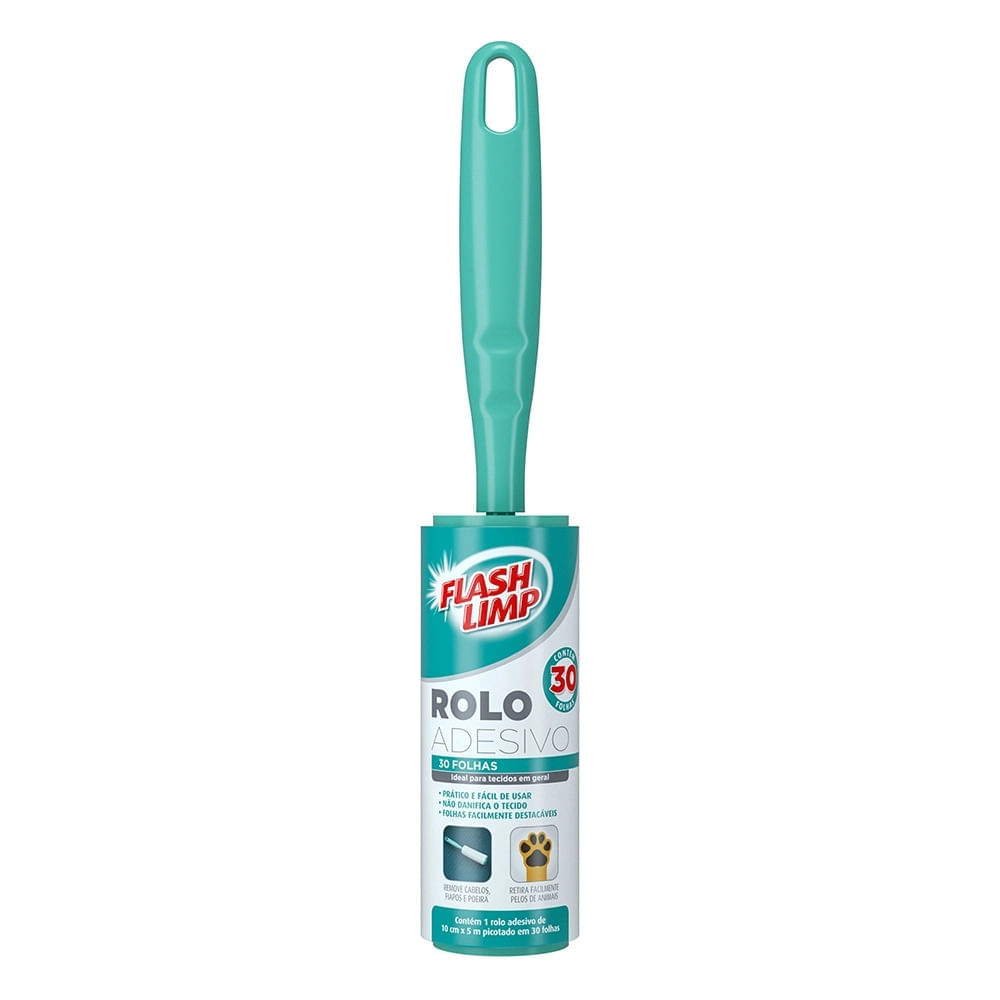 Rolo Adesivo Tira Pelos Flashlimp 30 Folhas