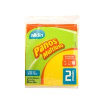 Pano de Limpeza Alklin Amarelo com 2 Peças 36x40cm