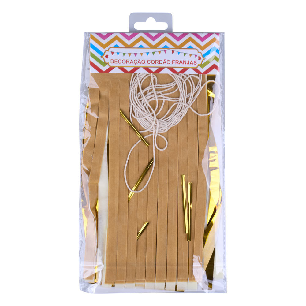 Cordão Decorativo Franjas Papel Cv244259 Cazza