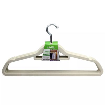 Conjunto de Cabides de Veludo Santana Bege 10un UNICA