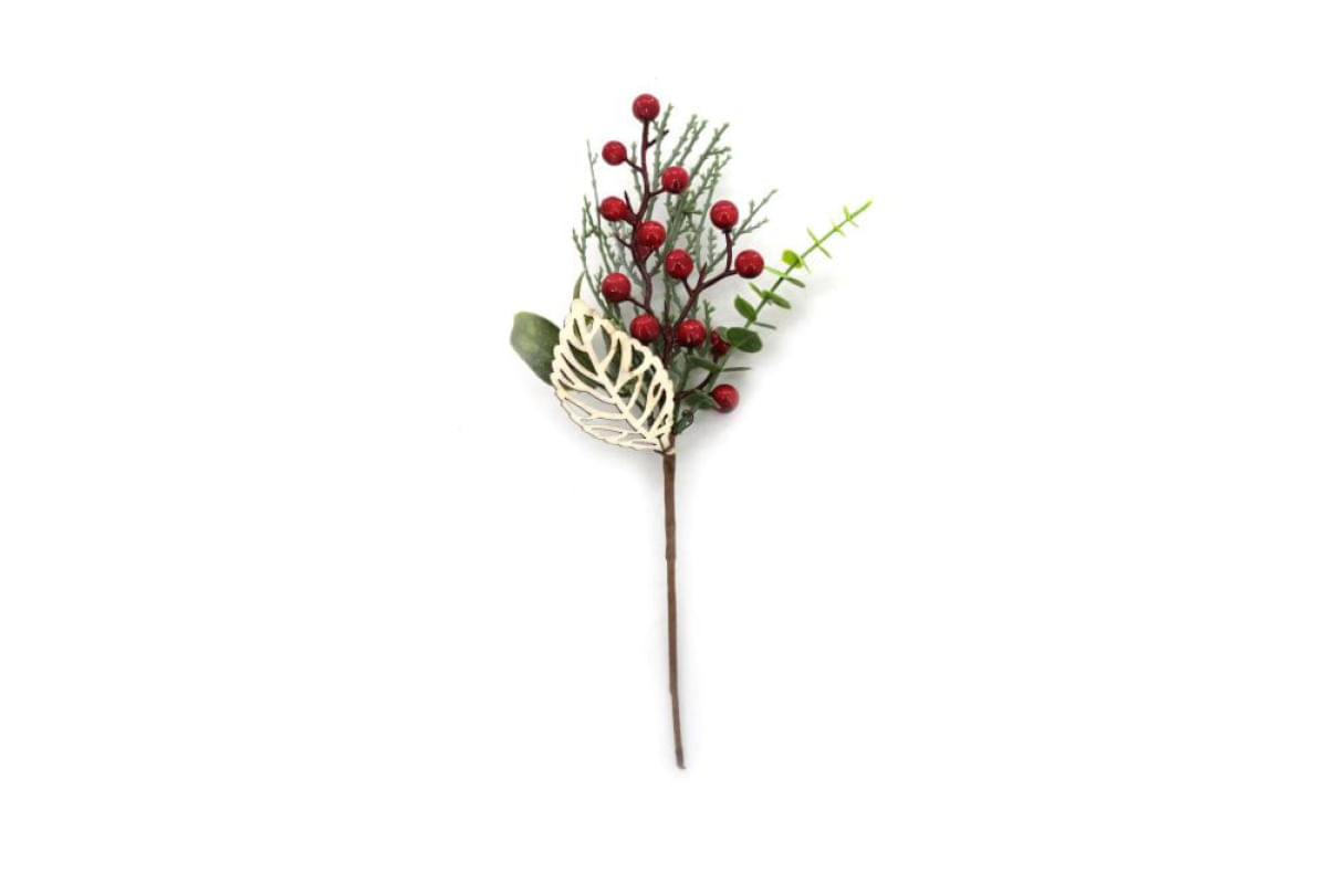 Enfeite de Natal Pick Frutos e Folhas Le