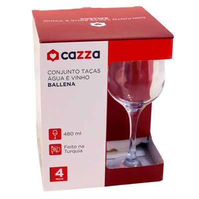 Conjunto de Tacas 4Pcs Agua 480Ml Ballena Cazza UNICA
