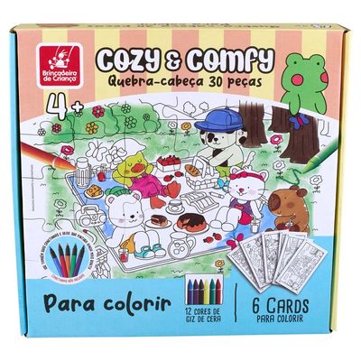 Quebra Cabeça Cozy & Confy Para Colorir 30 Peças BDC UNICA