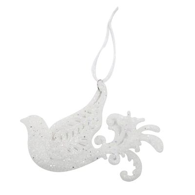 Enfeite de Natal Pássaro Glitter Le Branco UNICA