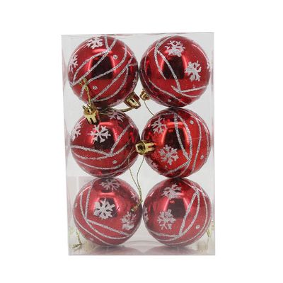 Bola de Natal Le Vermelha com Branco 6cm UNICA