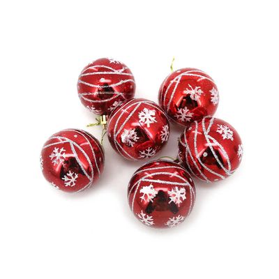 Bola de Natal Le Vermelha com Branco 6cm UNICA