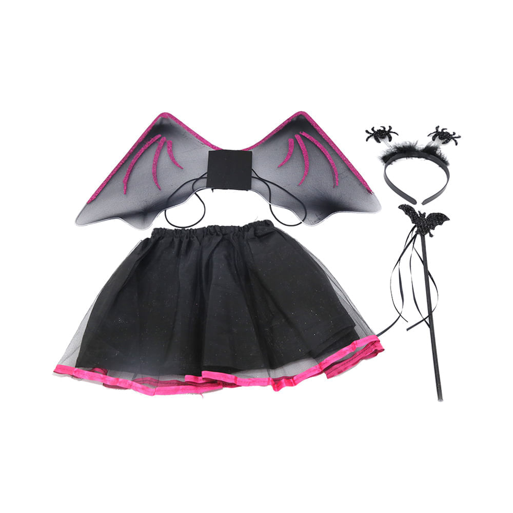 Kit Asa Saia Tiara Halloween