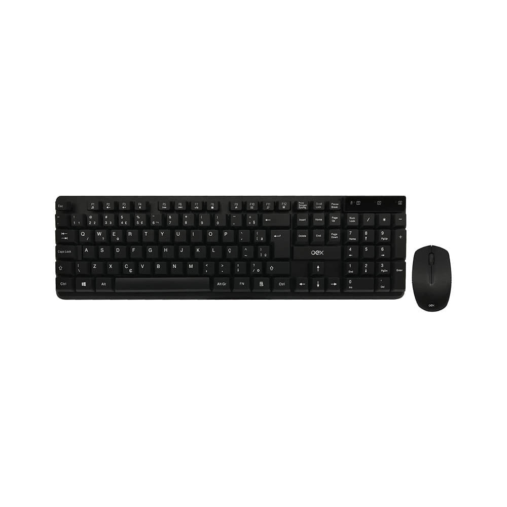 Kit Teclado e Mouse OEX sem Fio Work Preto TM407