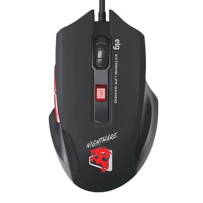 Mouse Gamer Elg Night Mare 4800DPI Preto UNICA