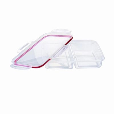 Pote para Mantimentos Hermético Plasútil Trava Mais Retangular com Divisória Vermelho 1L UNICA