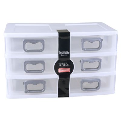 Gaveteiro de Mesa Plástico São Bernardo Branco 6 Gavetas UNICA