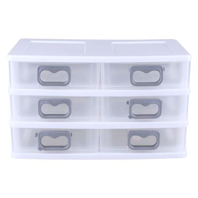 Gaveteiro de Mesa Plástico São Bernardo Branco 6 Gavetas UNICA