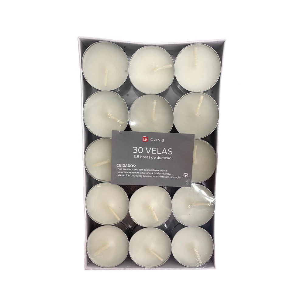 Kit com 30 Velas Le Rechaud 12g Branco