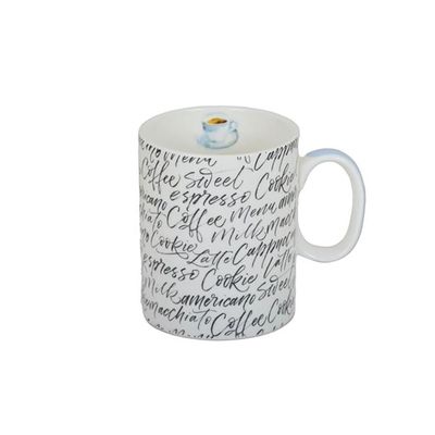 Caneca Haus Frases Coffee Porcelana Branca 340ml UNICA