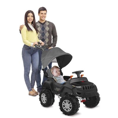 Super Banjipe Reclinável com Capota Passeio e Pedal Bandeirante Preto UNICA