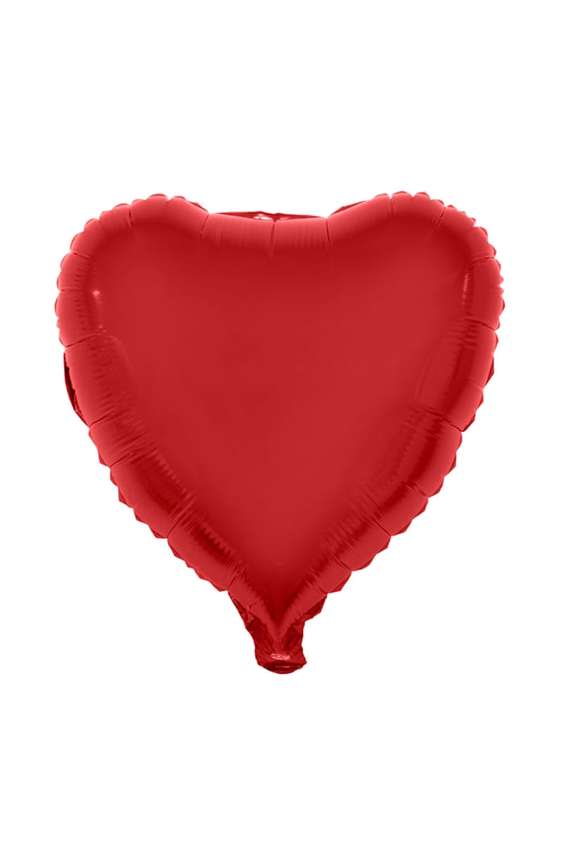 Balão Funny Metalizado Coração 18" Vermelho