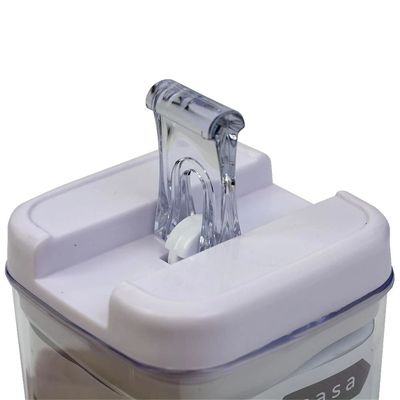 Pote de Plástico Quadrado Hermético Le Clear Branco 500ml UNICA