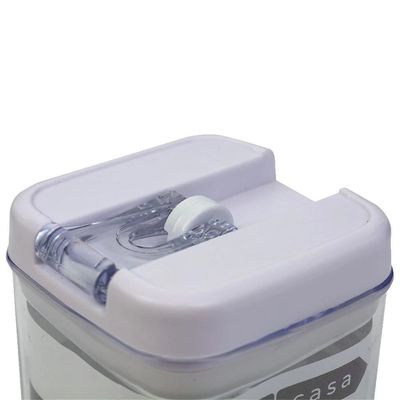 Pote de Plástico Quadrado Hermético Le Clear Branco 500ml UNICA