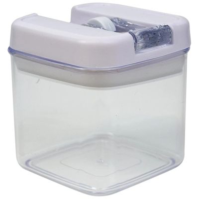 Pote de Plástico Quadrado Hermético Le Clear Branco 500ml UNICA
