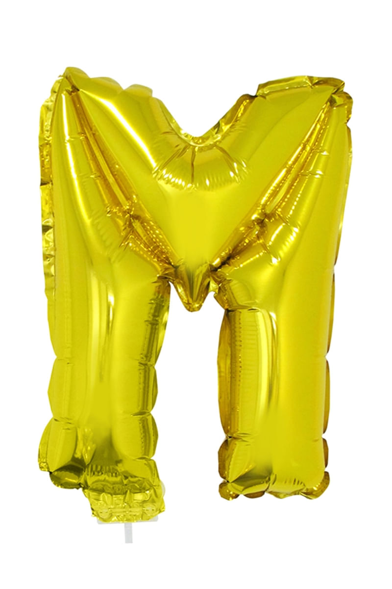 Balão Metalizado 16" Funny Letra M Dourado