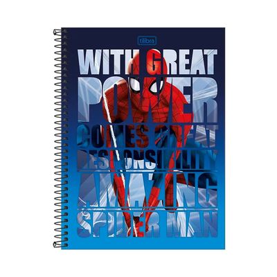 Caderno Tilibra Espiral Capa Dura 1/4 Spider-Man UNICA