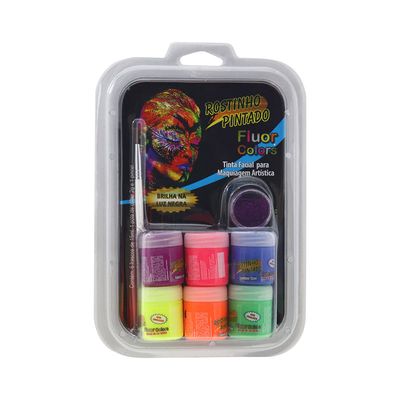 Kit Rostinho Pintado Fluorescente 6 Cores 15ml UNICA