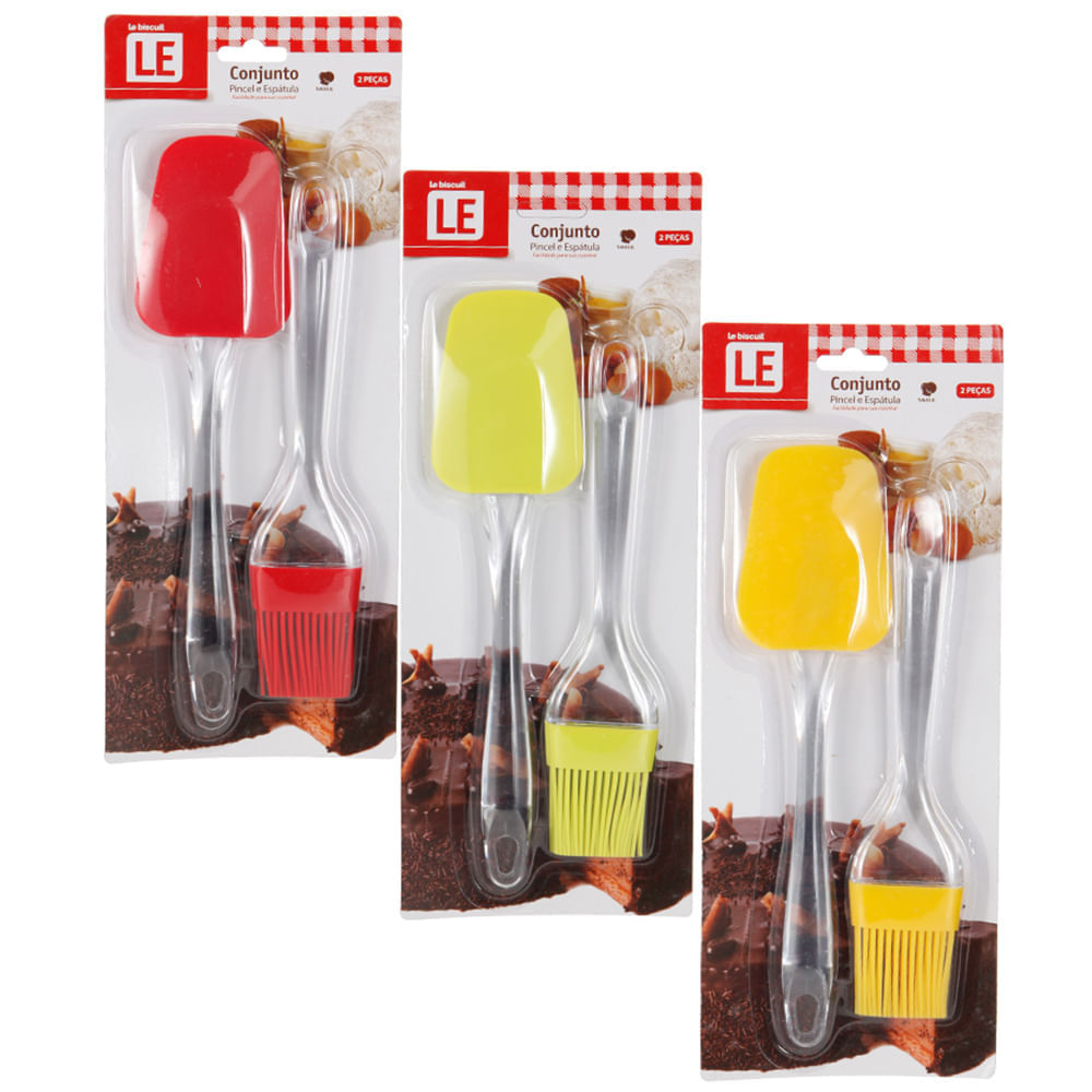 Conjunto de Pincel e Espátula Le Saveur Silicone