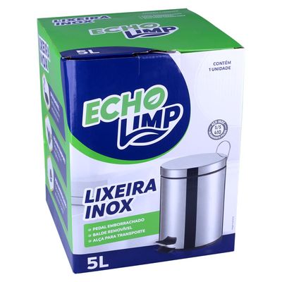 Lixeira em Inox com Pedal Echolimp Echo05 Prata 5L UNICA