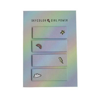 Marcador de Página Le Adesivo Decorado Power Girl com 04 Blocos de 20 Folhas Cada 4,5X1,5cm UNICA
