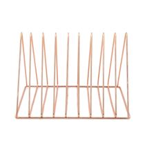 Porta-Livros Le Aramado Metal Triângulo com 5 Divisórias Rosé Gold