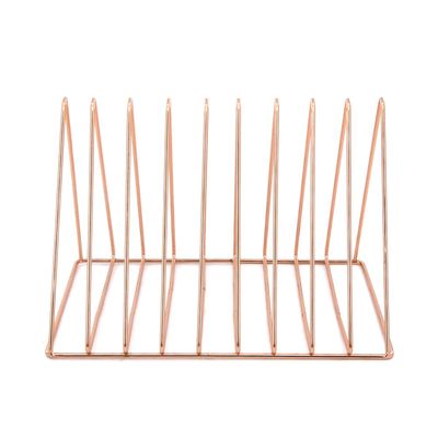 Porta-Livros Le Aramado Metal Triângulo com 5 Divisórias Rosé Gold UNICA