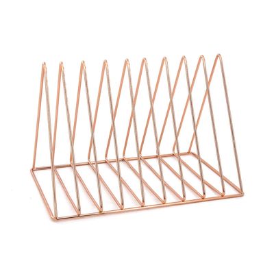 Porta-Livros Le Aramado Metal Triângulo com 5 Divisórias Rosé Gold UNICA