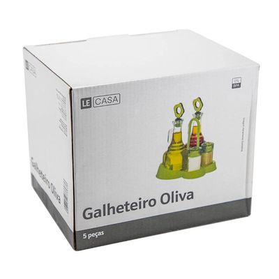 Jogo Galheteiro Le Oliva com 5 Peças Verde UNICA